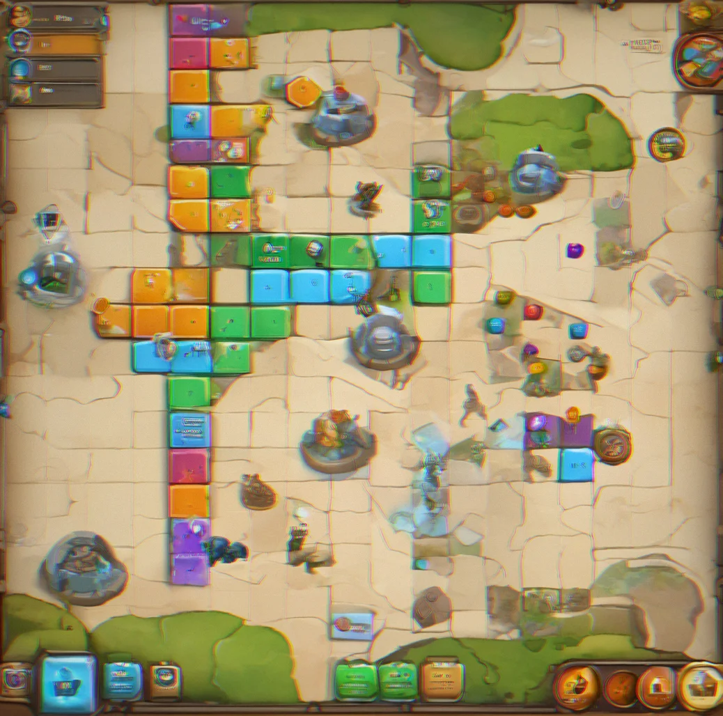 Turn-based strategy interface showing four distinct solution paths highlighted simultaneously, each with different resource costs and time commitments